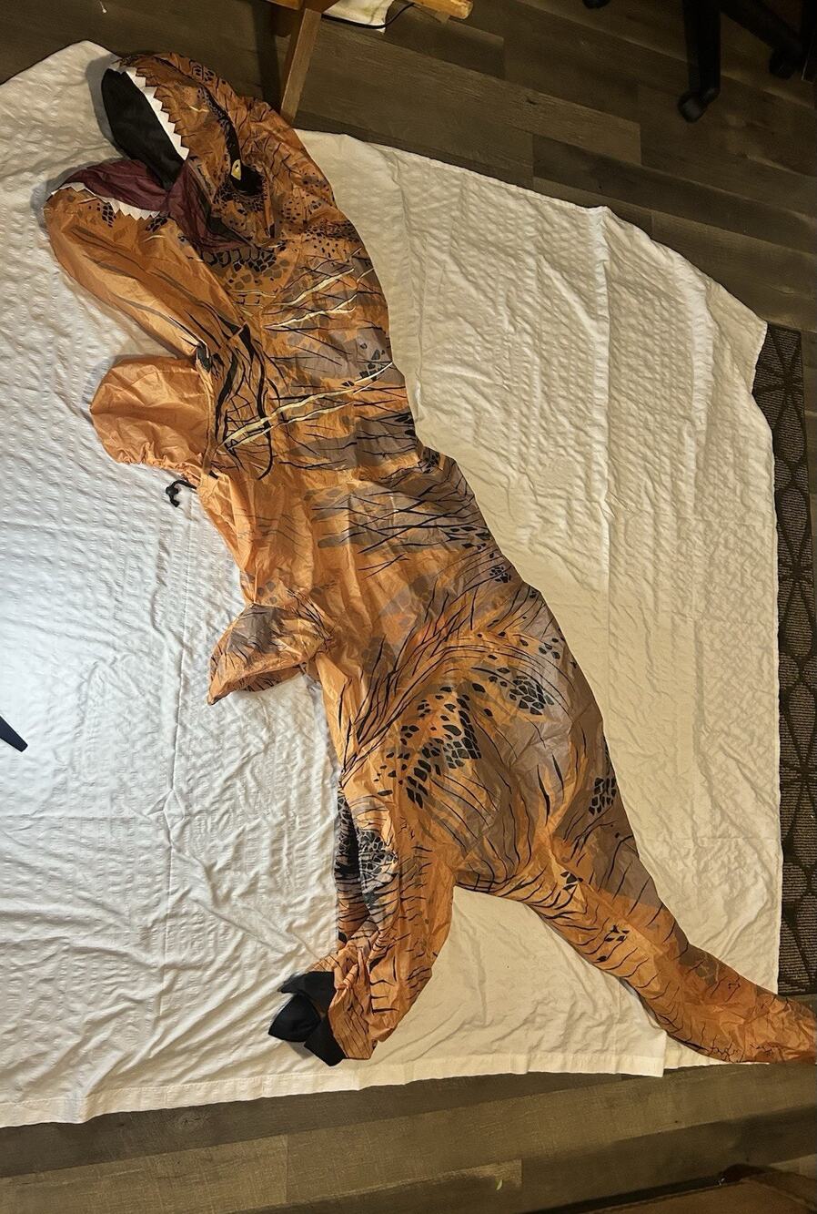 Kids Inflatable Dinosaur Costume Complete Outfit Brown Black